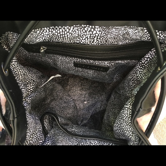 STEVE MADDEN Black Calli Faux-Fur Large Backpack - Picture 4 of 6